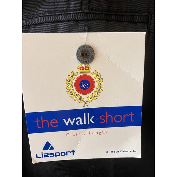 Vintage Liz Sport The Walk Short Size 12 Black NWT Pleated Pockets 100% Cotton - Picture 7 of 10
